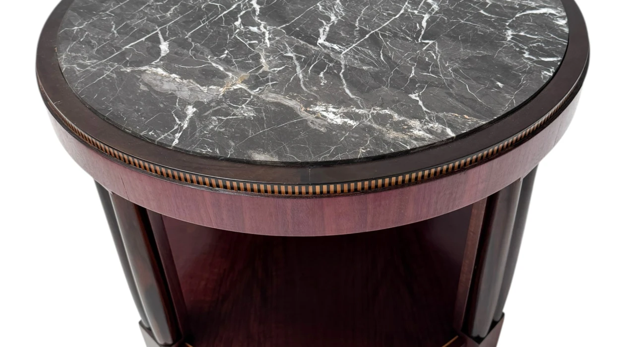 French Art Deco Coffee Table or Cocktail Table with Marble Top, 1930s